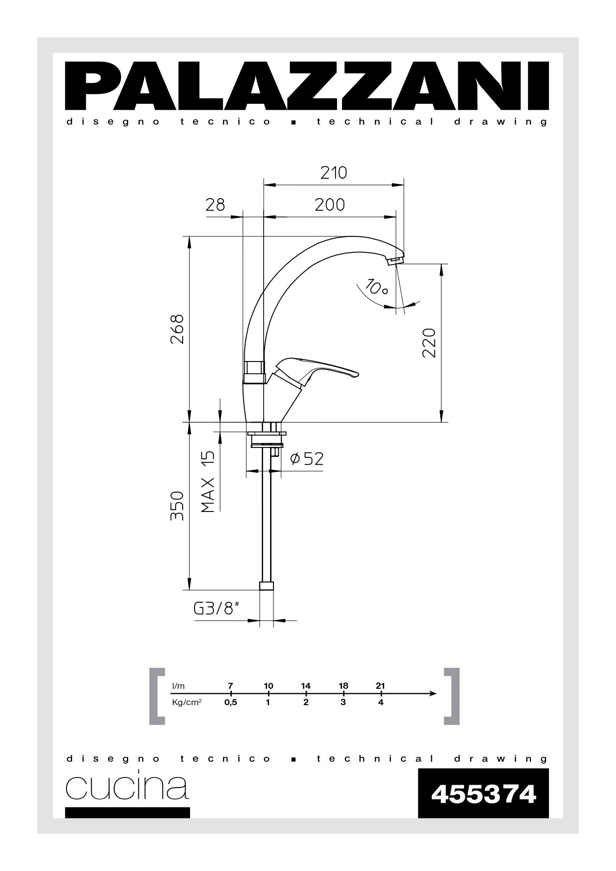 Miscelatore Monocomando Lavello Palazzani - Serie America 2 - Cromo
