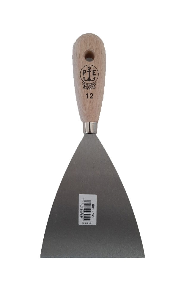 Spatola con manico in legno e lama liscia 12 cm Pavan - Articolo 501