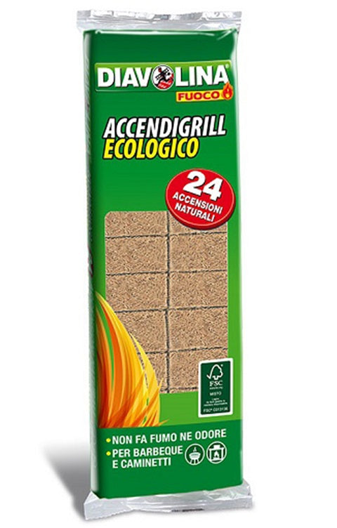 Accendigrill Diavolina Ecologico 24 Cubi
