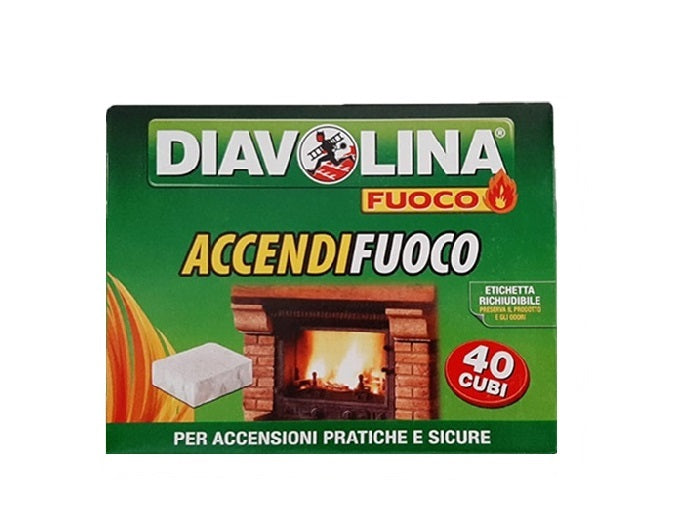 Accendifuoco Diavolina 40 Cubi Bianchi