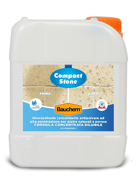 Trattamento idrorepellente superconsolidante ed antipolvere Compact Stone 5 Lt Bauchem