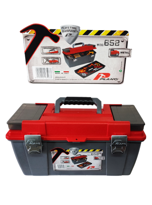 Cassetta Plano 652 - Cassetta Portautensili in polipropilene con chiusure in metallo - Plano "Contractor Line"