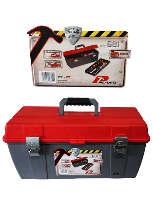 Cassetta Plano 681 - Cassetta portautensili in polipropilene con chiusure in metallo - Plano "Contractor Line"