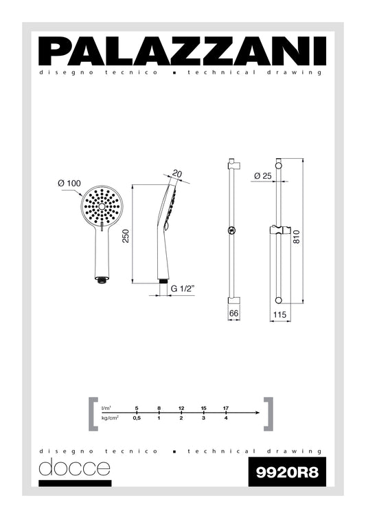 Asta Doccia Palazzani 3 Getti 9920R810