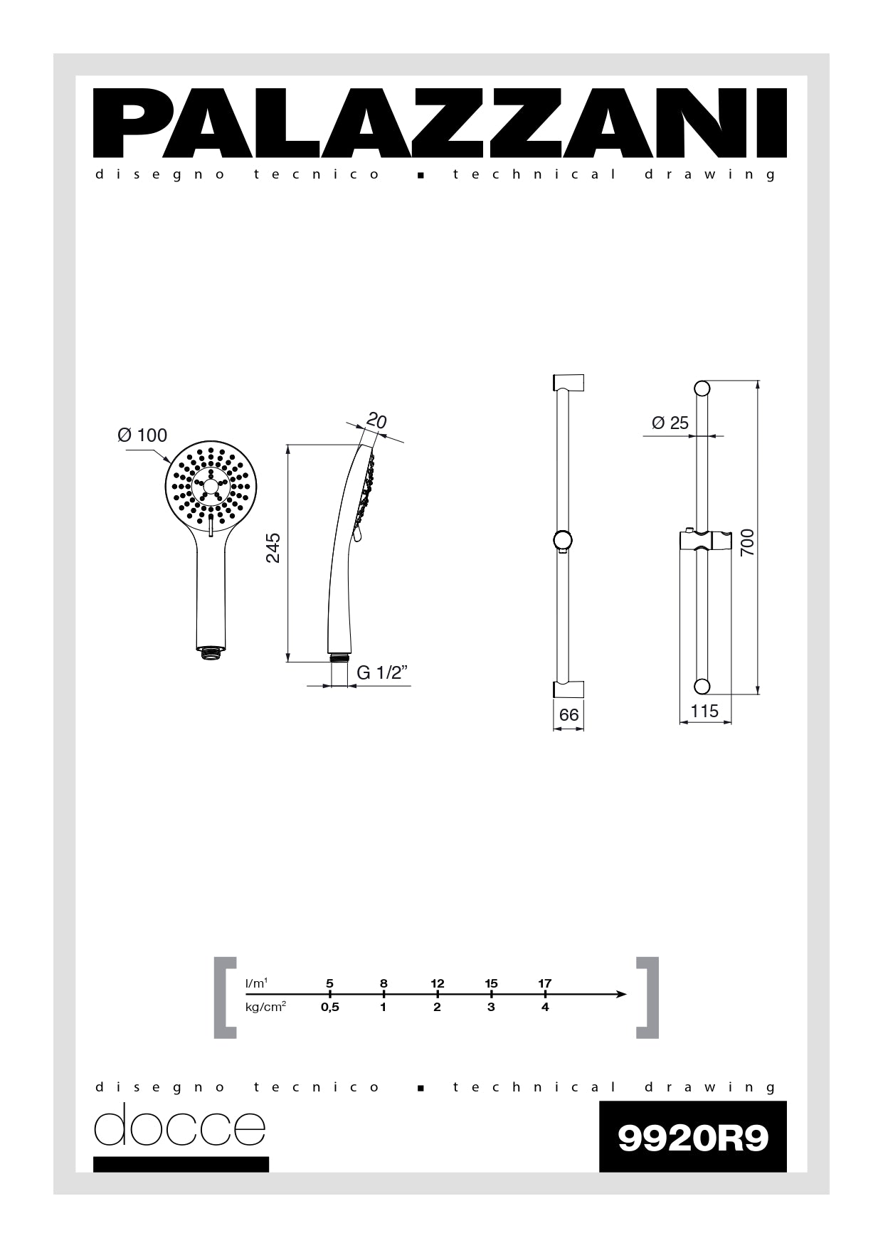 Asta Doccia Palazzani 3 Getti 9920R910