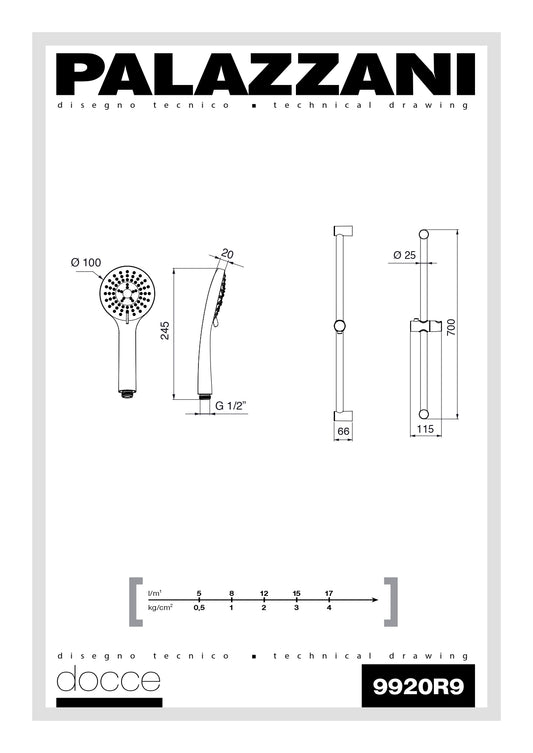 Asta Doccia Palazzani 3 Getti 9920R910