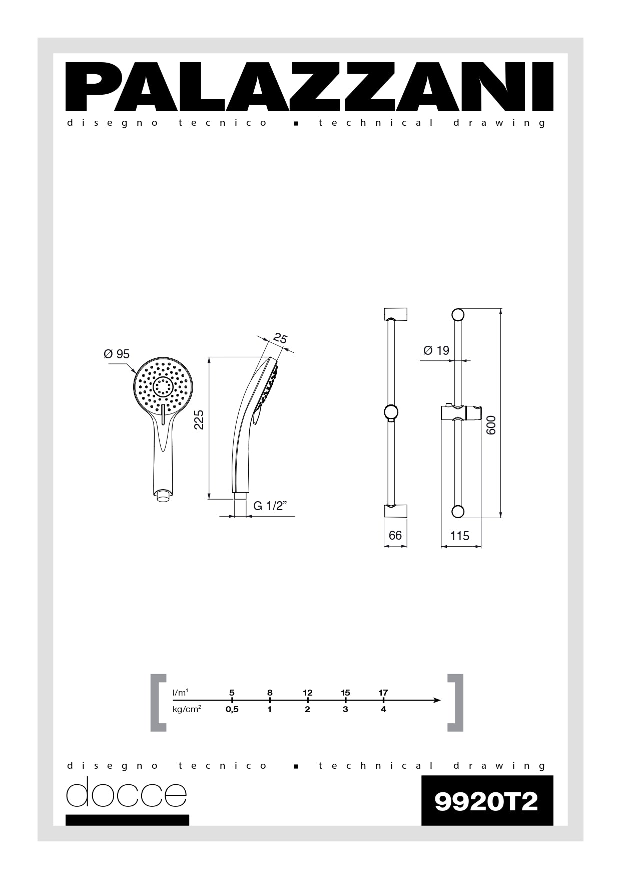 Asta Doccia Palazzani 3 Getti 9920T210