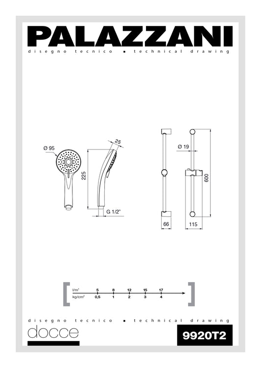 Asta Doccia Palazzani 3 Getti 9920T210