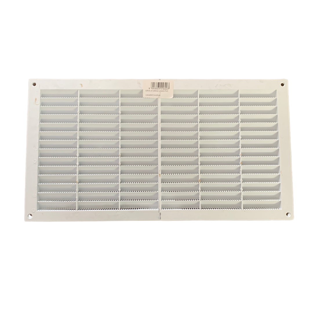 Griglia di Aerazione Rettangolare Universale in PVC con Rete 23X43 cm