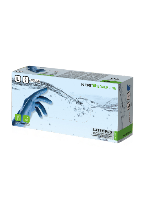 Neri - Guanti in lattice naturale LATEX PRO Tg. L/9 Colore Blu - Guanti Monouso