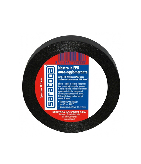 Nastro Auto-agglomerante in EPR 19 mm X 10 mt Saratoga - per isolare componenti elettrici e sigillare infiltrazioni/perdite d'acqua