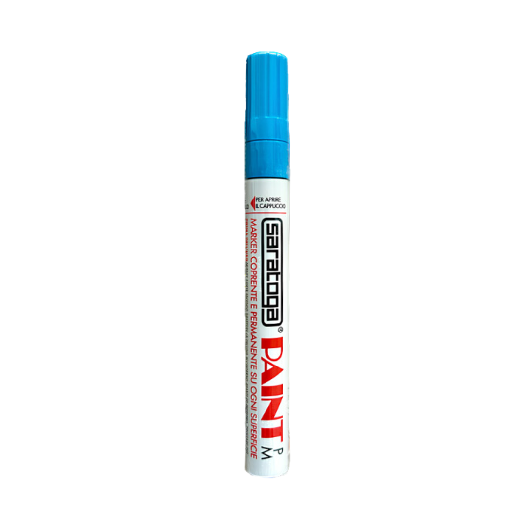 Marker coprente Pennarello PAINT Azzurro Punta Media Saratoga