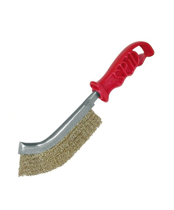 Spazzola SPID in Acciaio Ottonato con Manico in Plastica