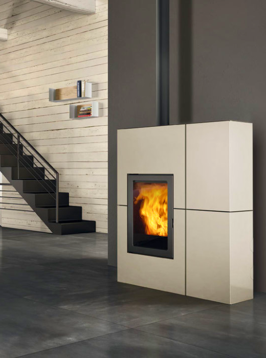 Stufa a pellet Blade H 12,1 kW - Bianco Panna - Edilkamin