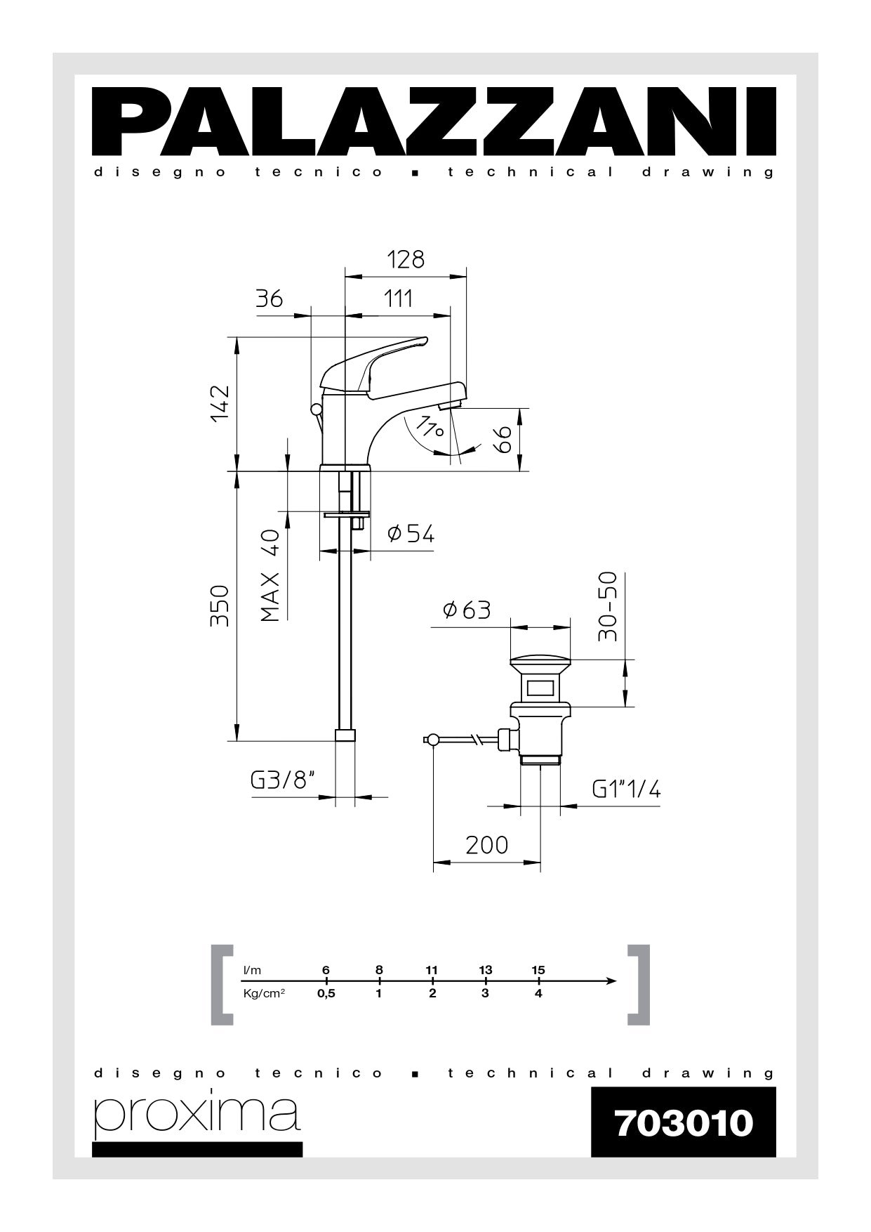 Miscelatore Monocomando Lavabo Palazzani - Serie Proxima 2 - Cromo