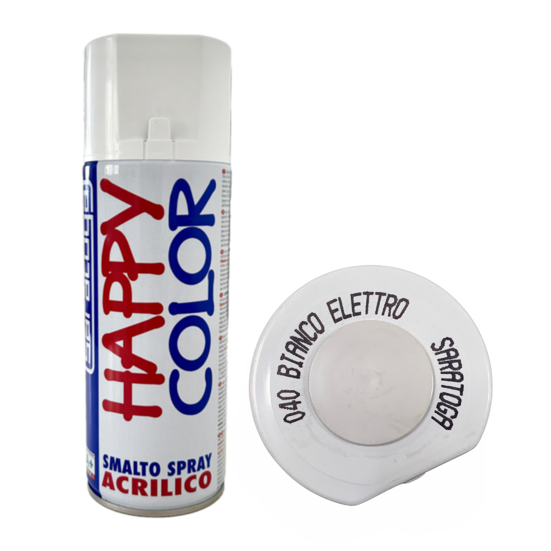 Bomboletta Spray Happy Color Acrilico 040 Bianco Elettrodomestici 400 ml Saratoga