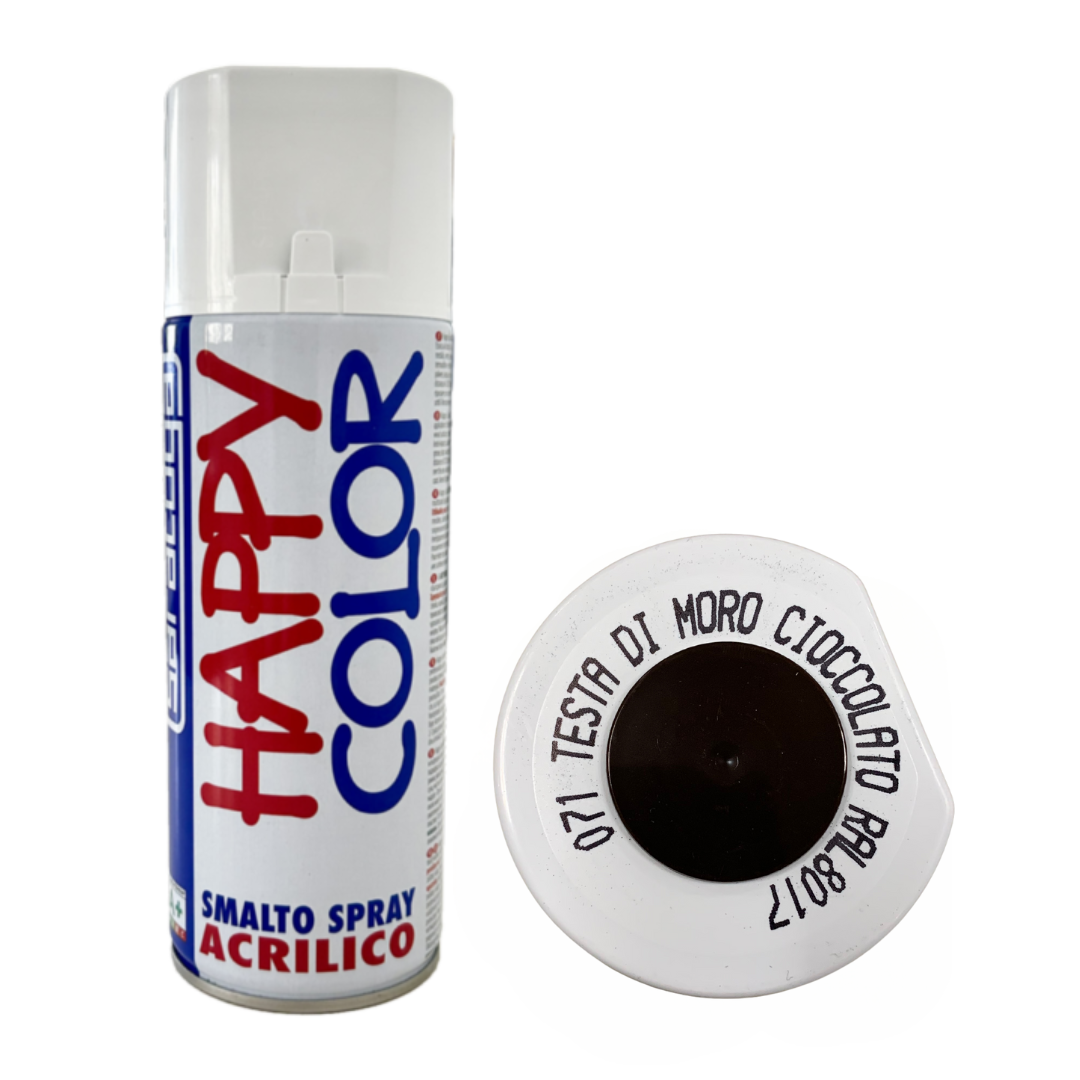 Bomboletta Spray Happy Color Acrilico 071 Testa di Moro Cioccolato - RAL 8017 - 400 ml Saratoga