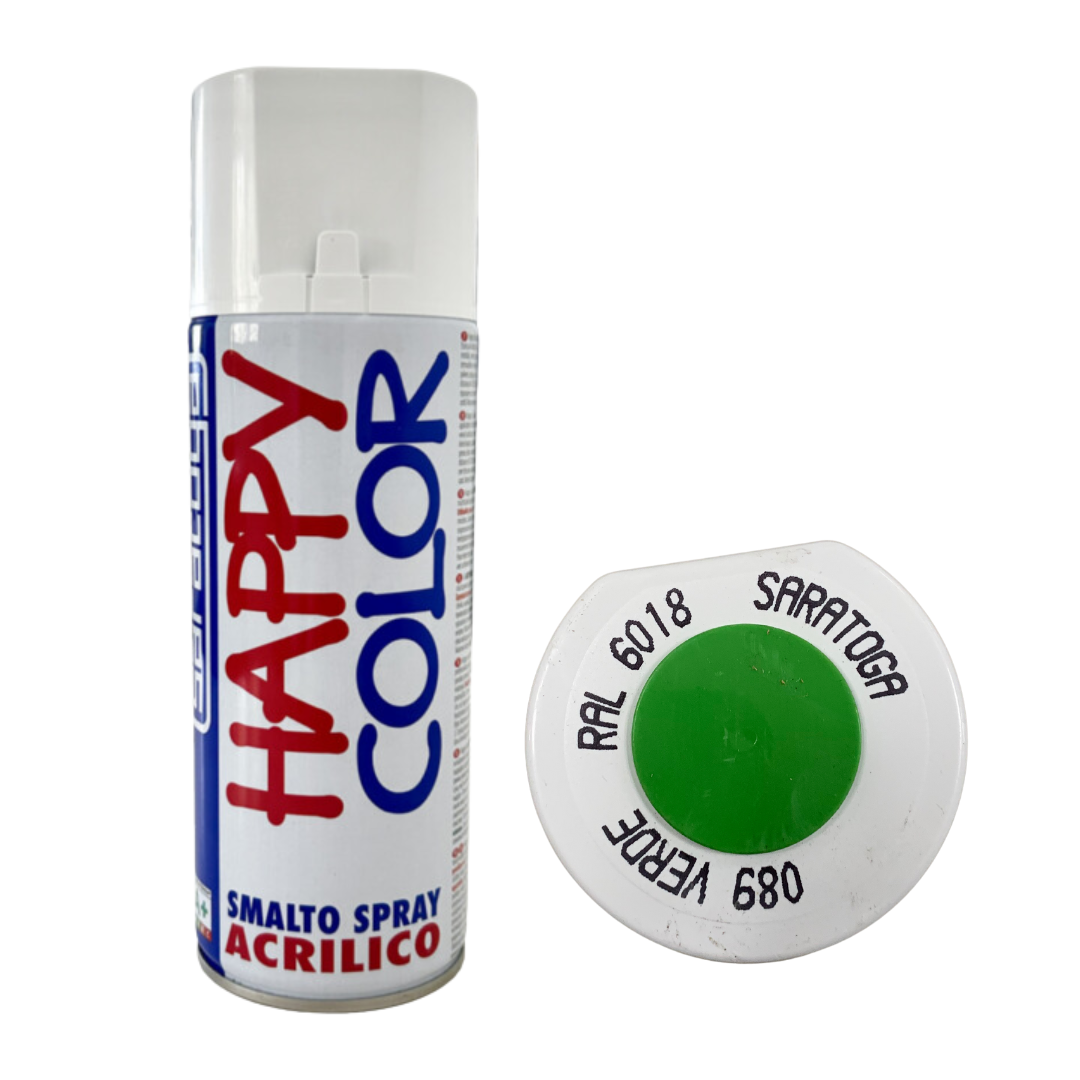 Bomboletta Spray Happy Color Acrilico 089 Verde - RAL 6018 - 400 ml Saratoga