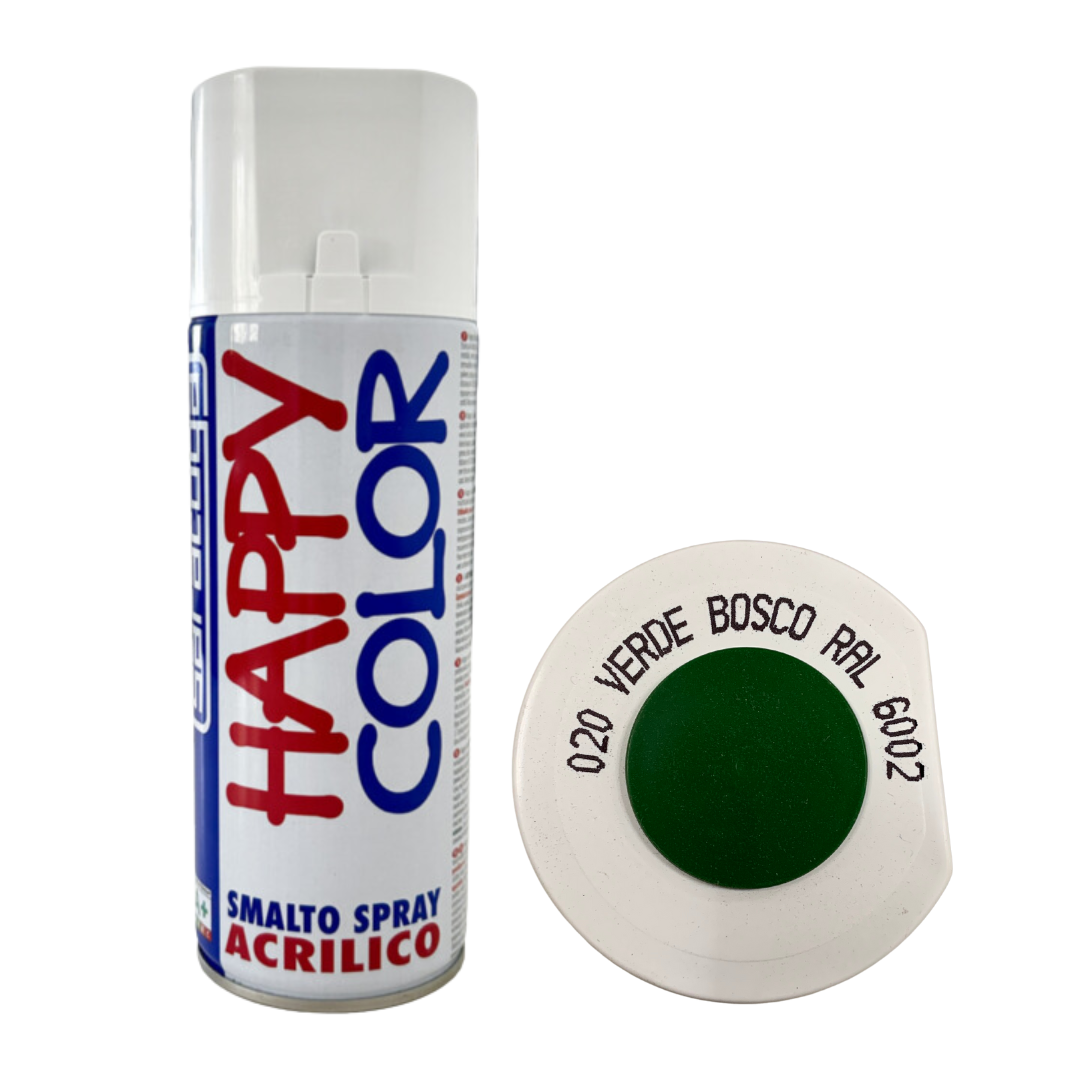 Bomboletta Spray Happy Color Acrilico 020 Verde Bosco - RAL 6002 - 400 ml Saratoga