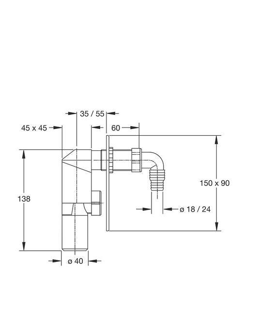 Sifone Compact ad Incasso per Lavatrice e Lavastoviglie