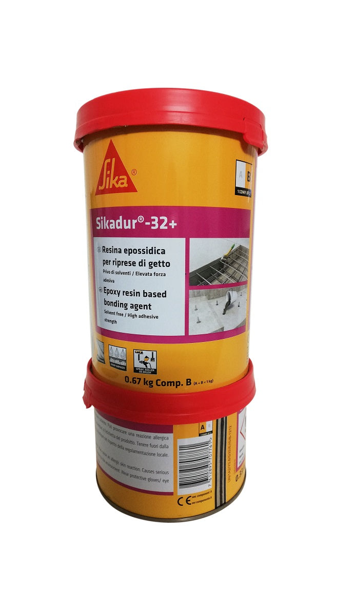 Sikadur®-32+ Kg 1 Sika - Adesivo epossidico strutturale bicomponente per riprese di getto e ancoraggio