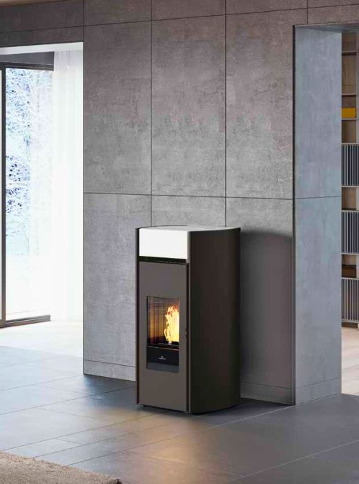 Stufa a pellet Myrna Plus 12 kW - Bianco Opaco - Edilkamin