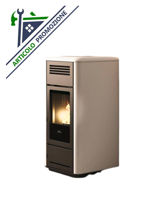 Termostufa a pellet Milla H 12,4 kW - Bianco Panna - Edilkamin