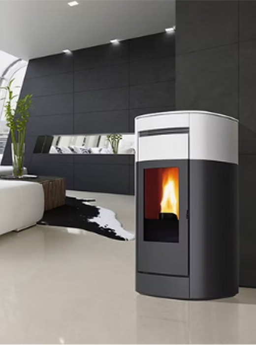 Termostufa a pellet Vyda H 18 - Ceramica Bianco Opaco Edilkamin