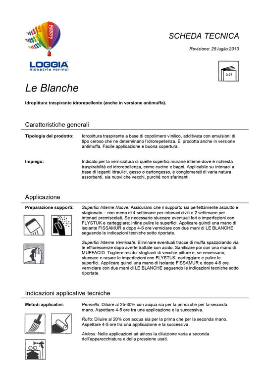 Le Blanche Idropittura Traspirante 4 Lt Loggia