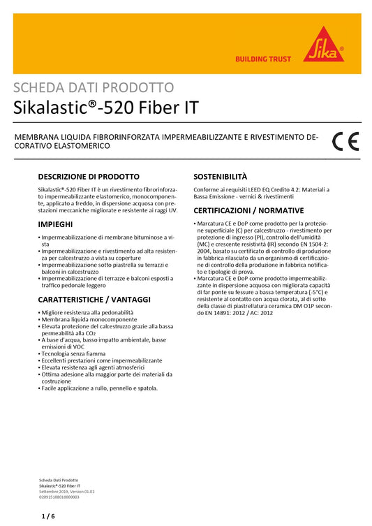 Sikalastic®-520 Fiber IT Grigio 5Kg Sika®