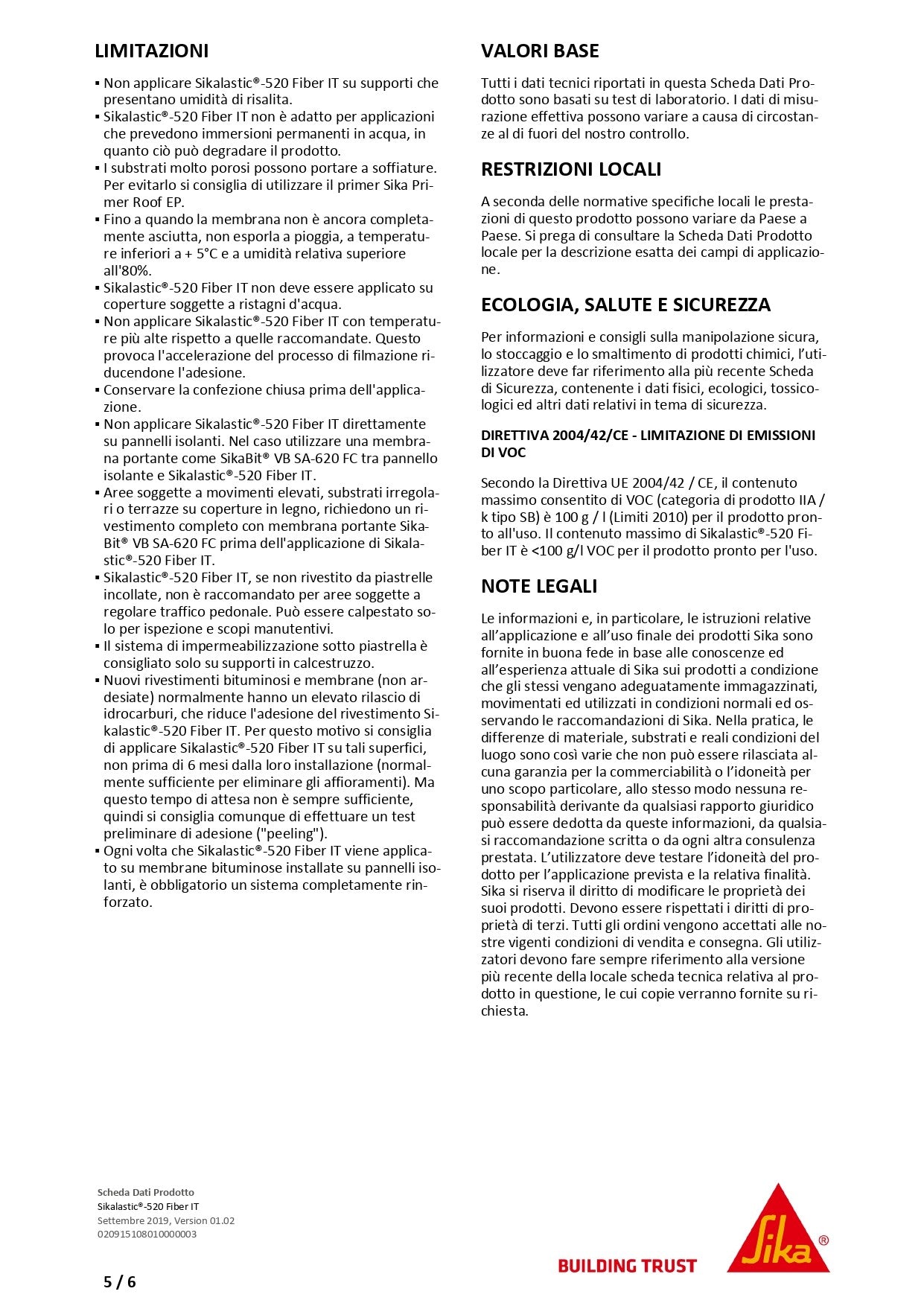 Sikalastic®-520 Fiber IT Bianco 5Kg Sika®