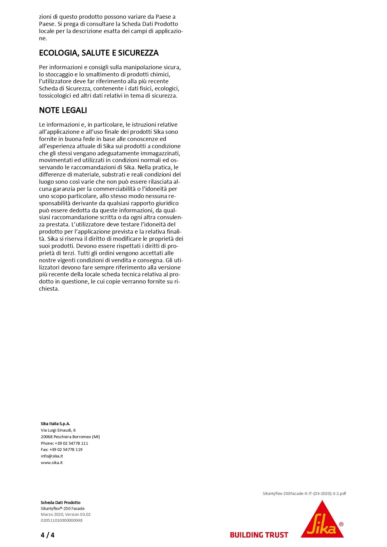 SikaHyflex®-250 Facade Bianco 600 ml Sika®