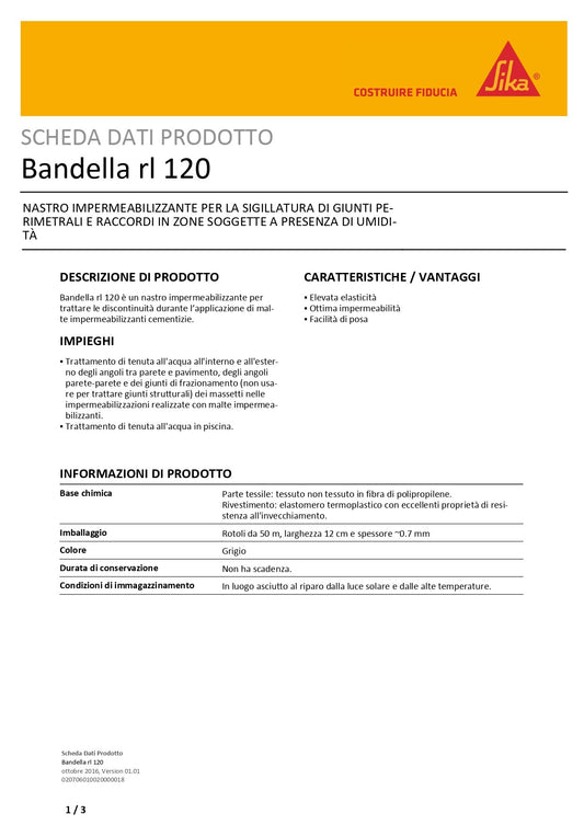 Bandella RL120 50mtx12cm Sika®