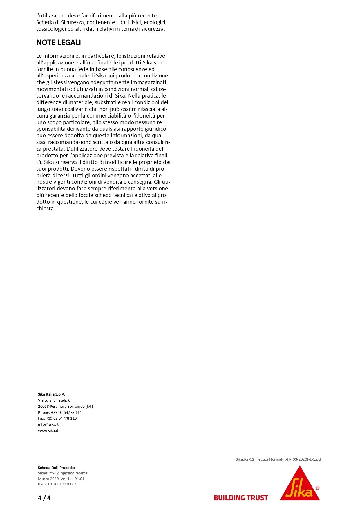 Sikadur®-52 Injection Normal 1 Kg Sika