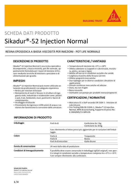 Sikadur®-52 Injection Normal 1 Kg Sika