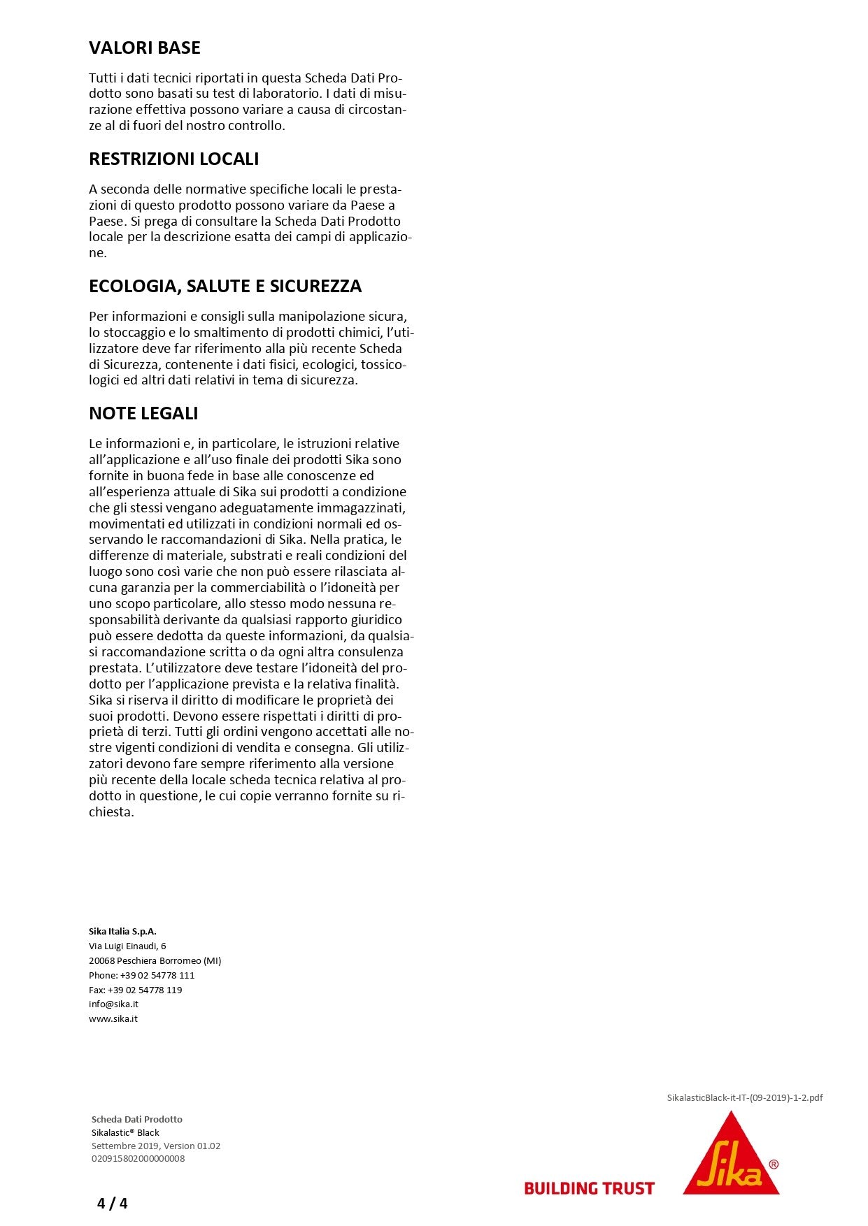 Sikalastic® Black 20Kg Sika®