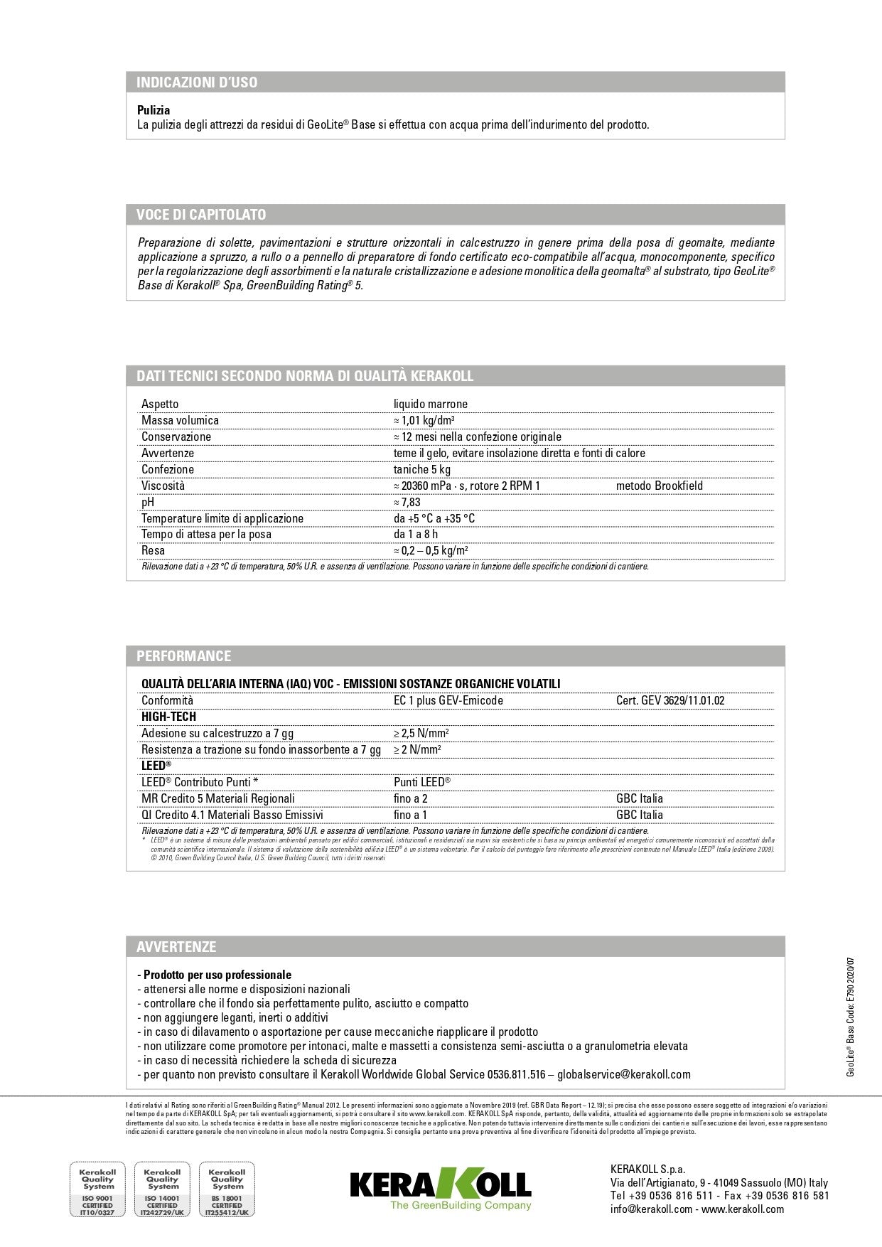 GEOLITE® Base Kg 5 - Kerakoll