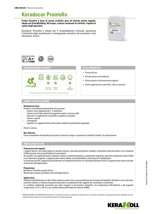 KERADECOR ECO PRONTOFIX Lt 5 - Kerakoll