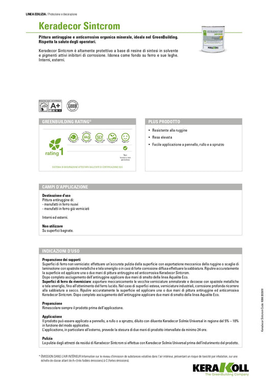 KERADECOR ECO SINTCROM Grigio Lt 2,50 - Kerakoll