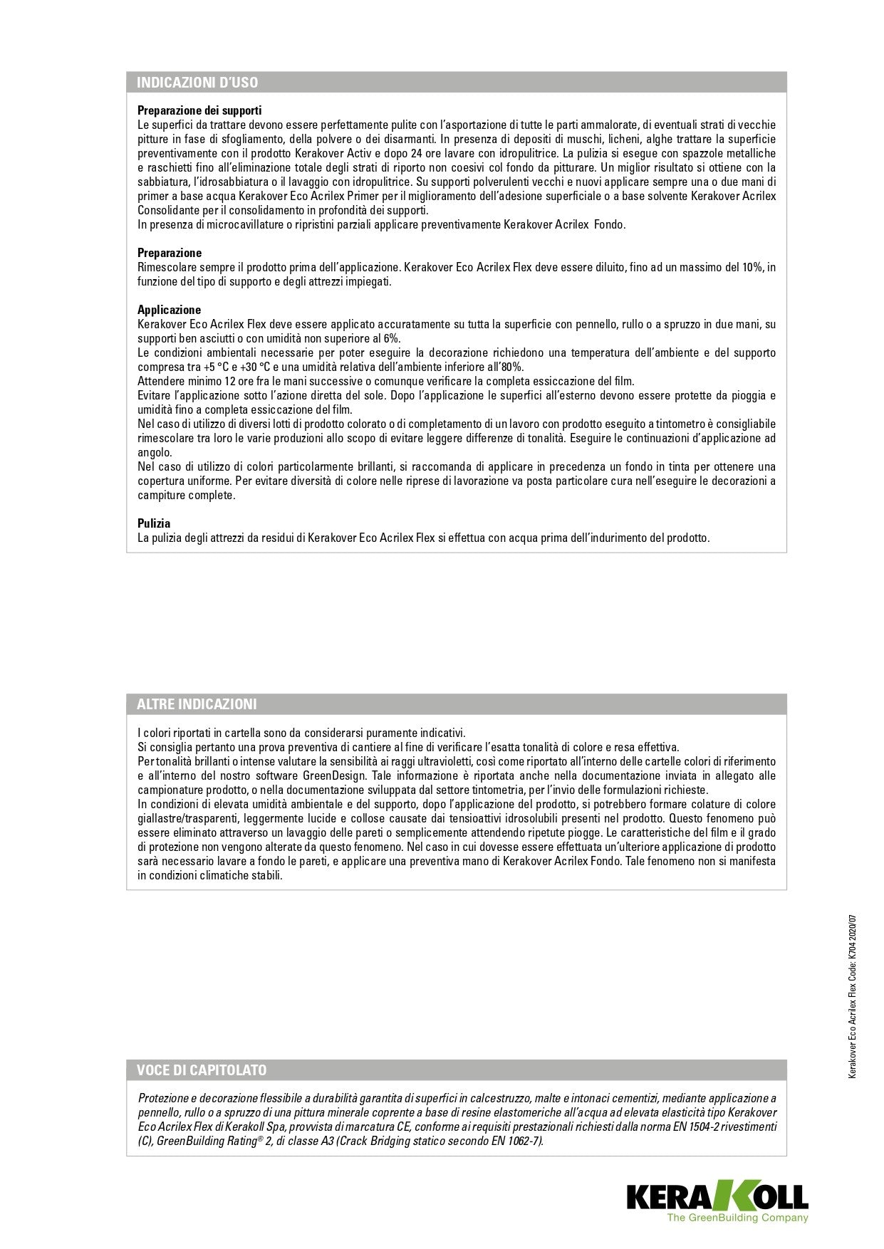 KERAKOVER ECO ACRILEX FLEX Bianco Lt 14 - Kerakoll