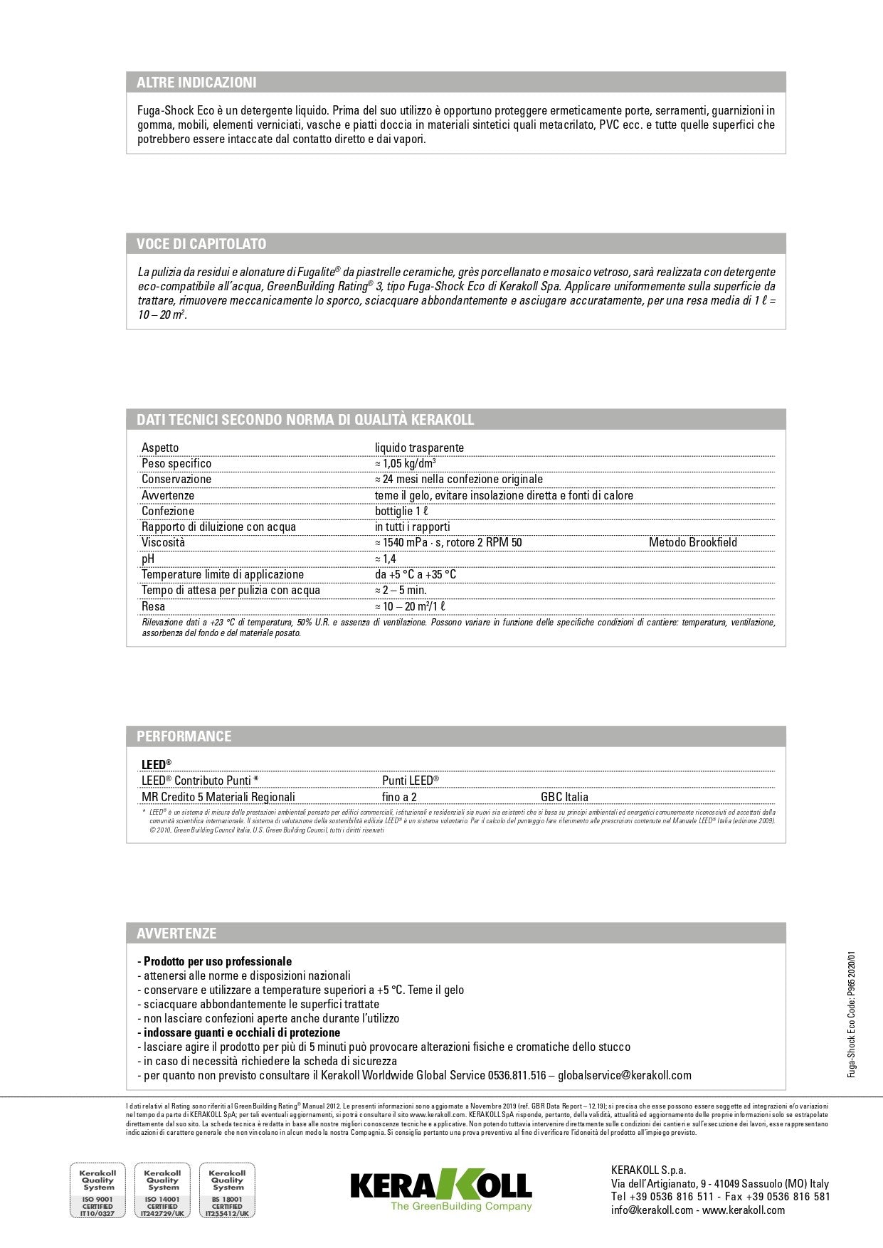 FUGA-SHOCK ECO - Lt 1 Kerakoll