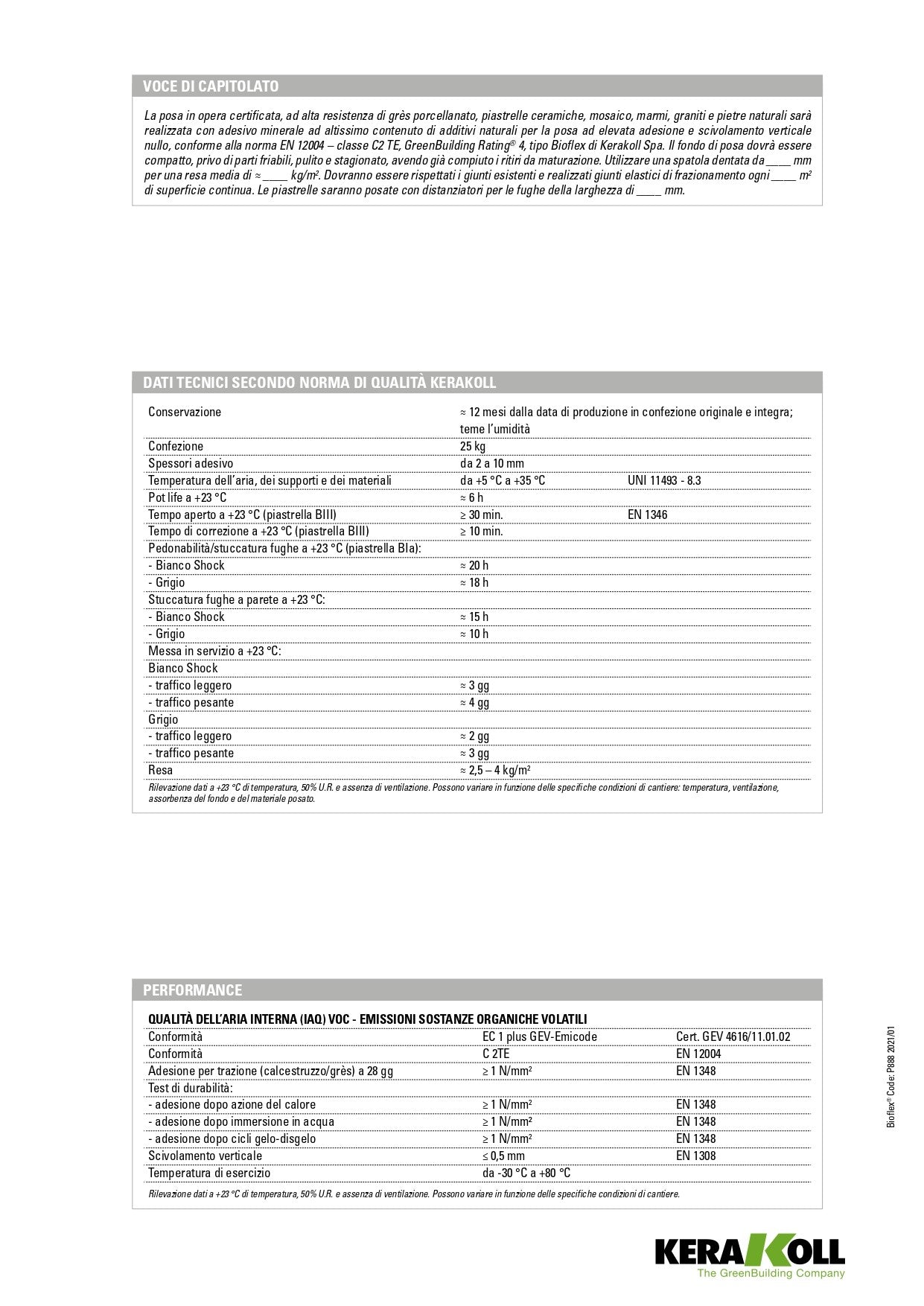 BIOFLEX Bianco - Kg 25 Kerakoll