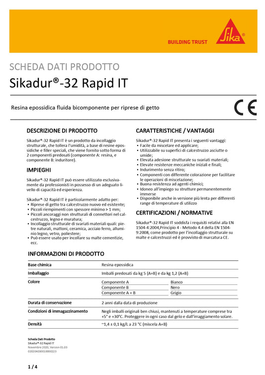 Sikadur®-32 Rapid IT Kg 1,2 Sika
