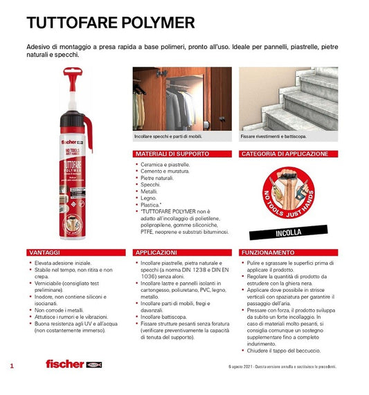 Tuttofare Polymer Bianco 200 ml Fischer