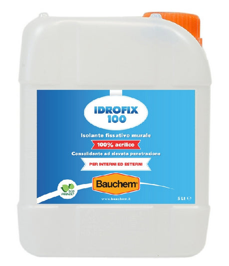 Isolante Fissativo Murale 100% Acrilico Idrofix 100 Lt 5 Bauchem