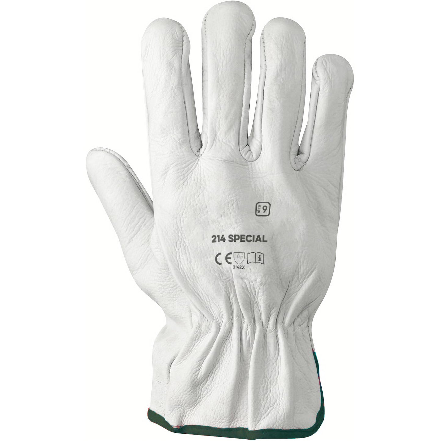 Guanti TOP in Fiore Bovino Colore Bianco Taglia 10 - Neri