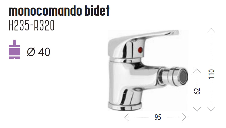 Miscelatore Monocomando Bidet Ines Hydrall