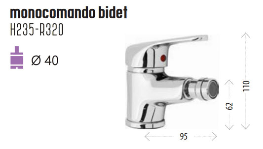Miscelatore Monocomando Bidet Ines Hydrall