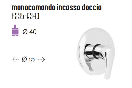 Miscelatore Monocomando Incasso Doccia Ines Hydrall