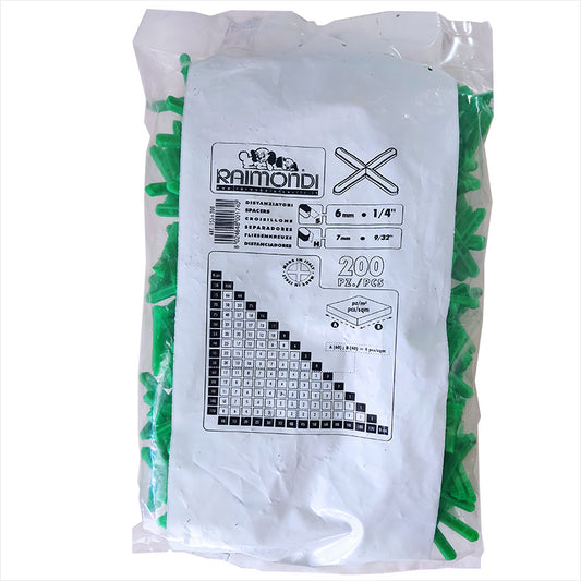 Distanziatori per Piastrelle a Croce mm.6 Confezione da 200 Pezzi Raimondi